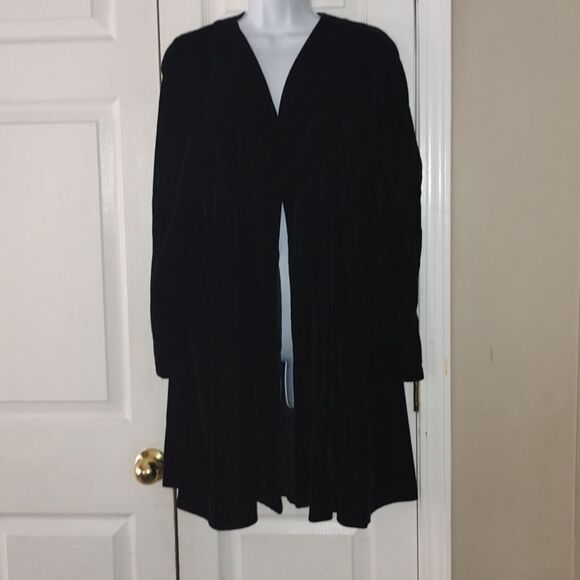 Vintage Karen Lucas for Niki velvet black open front jacket blazer cover  Sz M - Picture 1 of 6